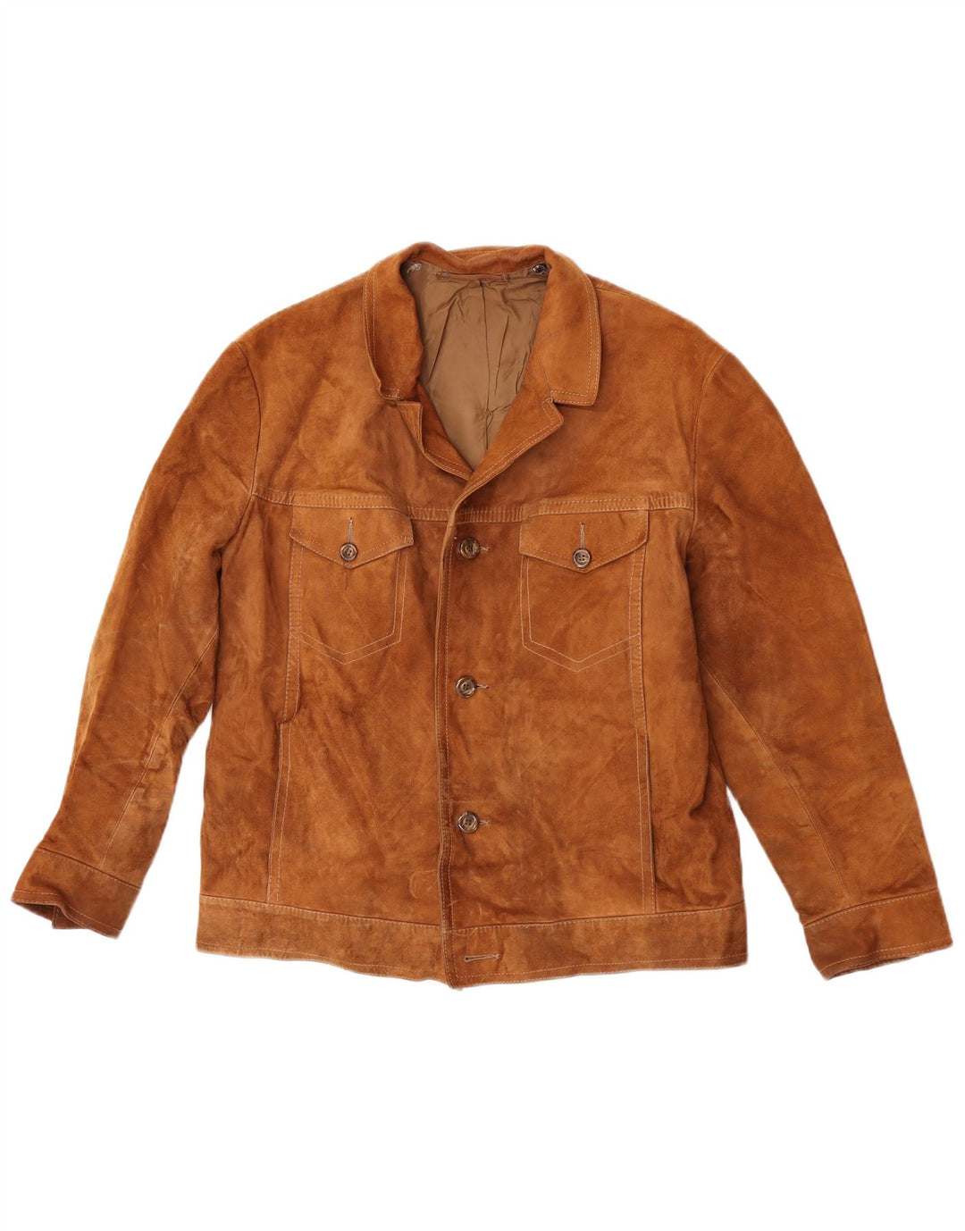 Vintage Ανδρικό Suede Jacket IT 50 Large Brown