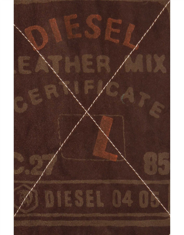 Diesel Ανδρικό αναστρέψιμο μπουφάν UK 40 Μεγάλο Καφέ Καρό Δέρμα