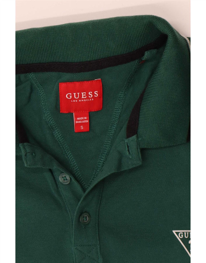 Ανδρικό μπλουζάκι πόλο Guess, μικρό πράσινο βαμβακερό