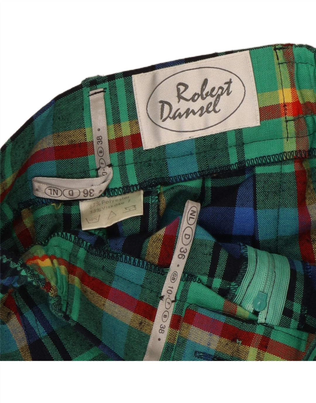 Γυναικείο ψηλόμεσο βερμούδα VINTAGE UK 10 Small W24 Green Check