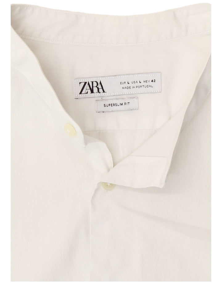 Ανδρικό πουκάμισο Zara Slim Fit Large White Classic