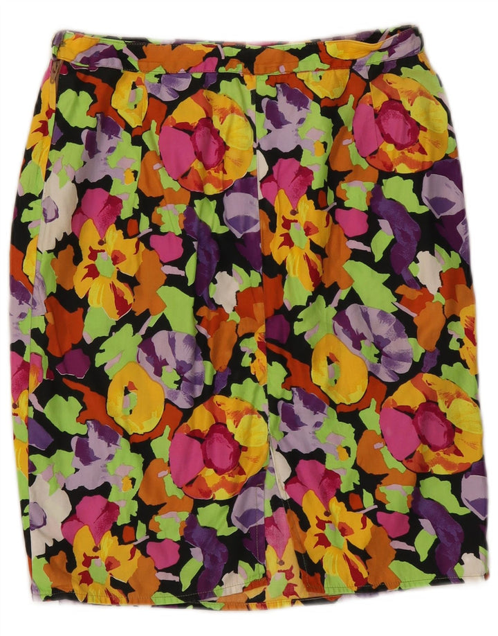 Vintage γυναικεία ίσια φούστα W26 Μικρή Πολύχρωμη Floral