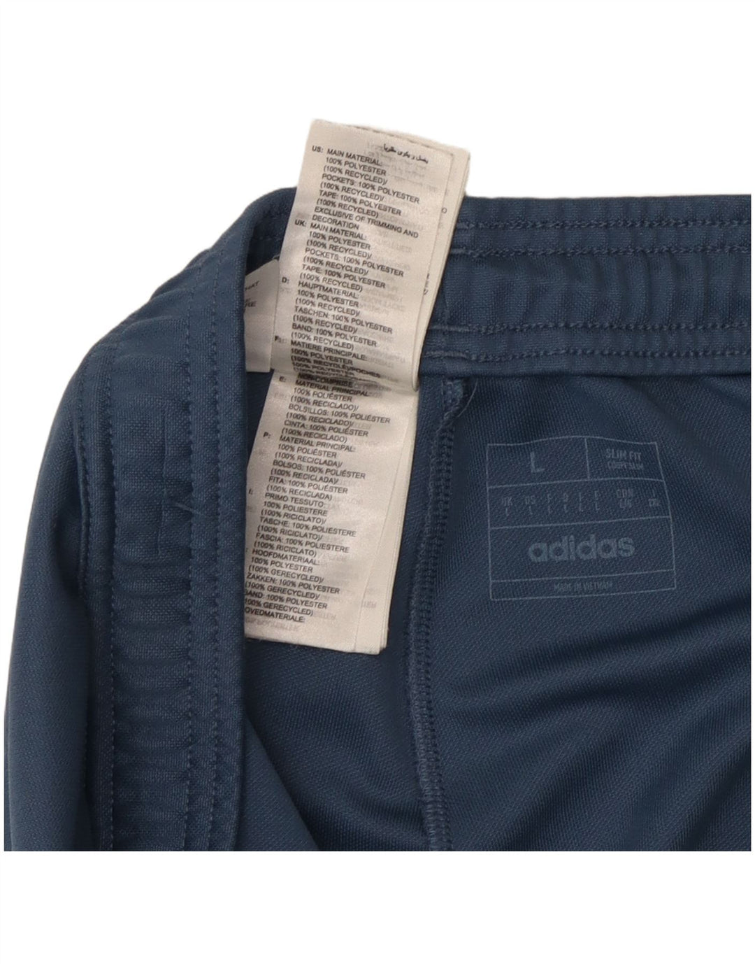 Ανδρική αθλητική φόρμα Adidas Slim Fit Παντελόνι μεγάλο μπλε πολυεστέρα