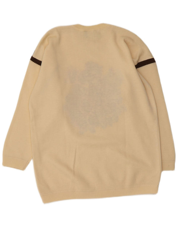 PANCALDI & B Γυναικείο πουλόβερ με λαιμόκοψη UK 16 Large Off White Floral