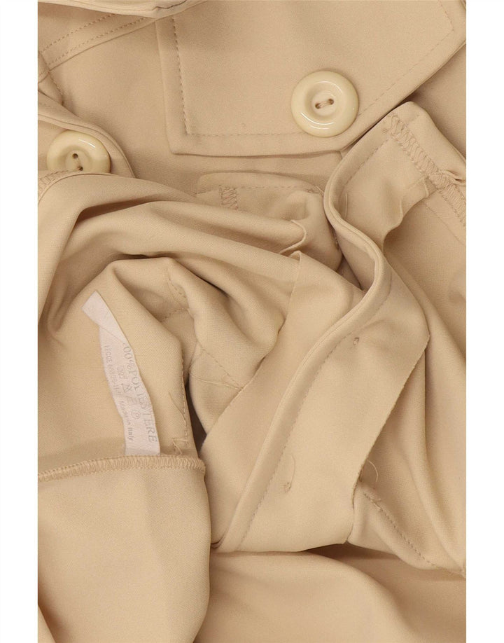 Vintage γυναικείο σακάκι με 6 κουμπιά UK 12 Medium Beige Polyester