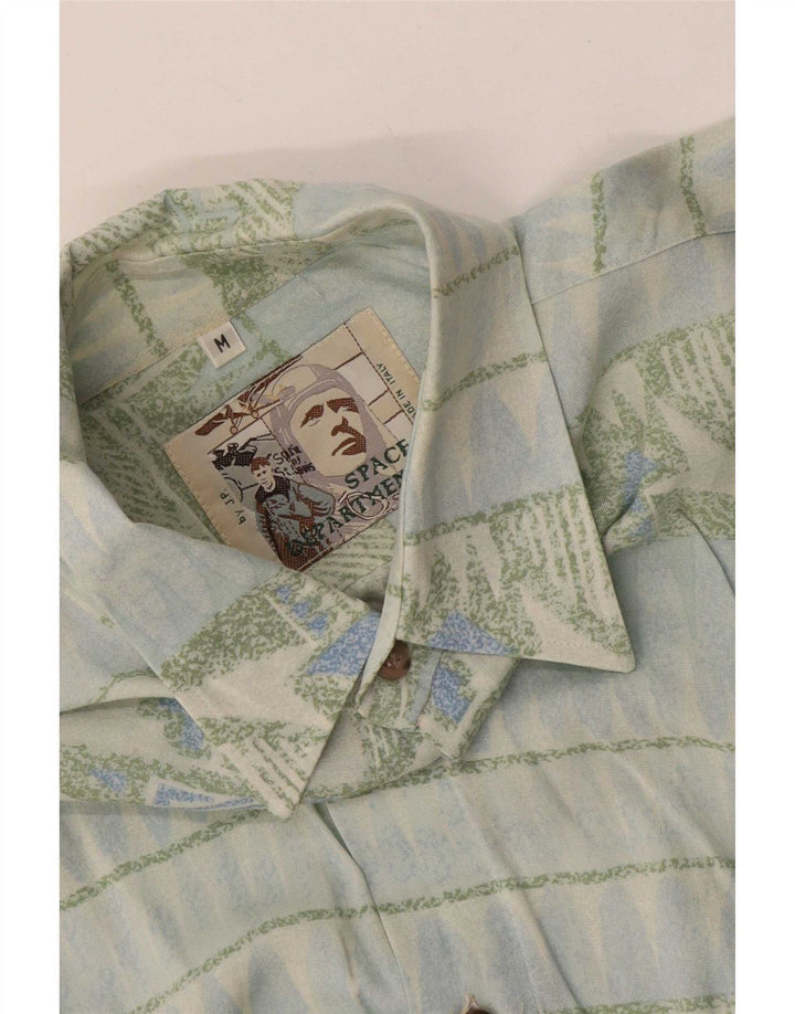 Vintage Ανδρικό Πουκάμισο Μεσαίο Μπλε Γεωμετρικό