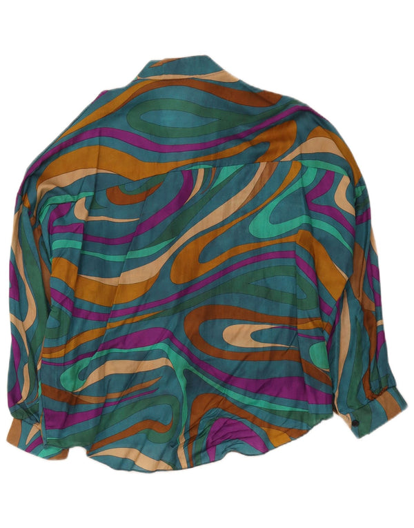 Vintage γυναικείο πουκάμισο μπλούζα UK 18 XL Πολύχρωμη γεωμετρική βισκόζη