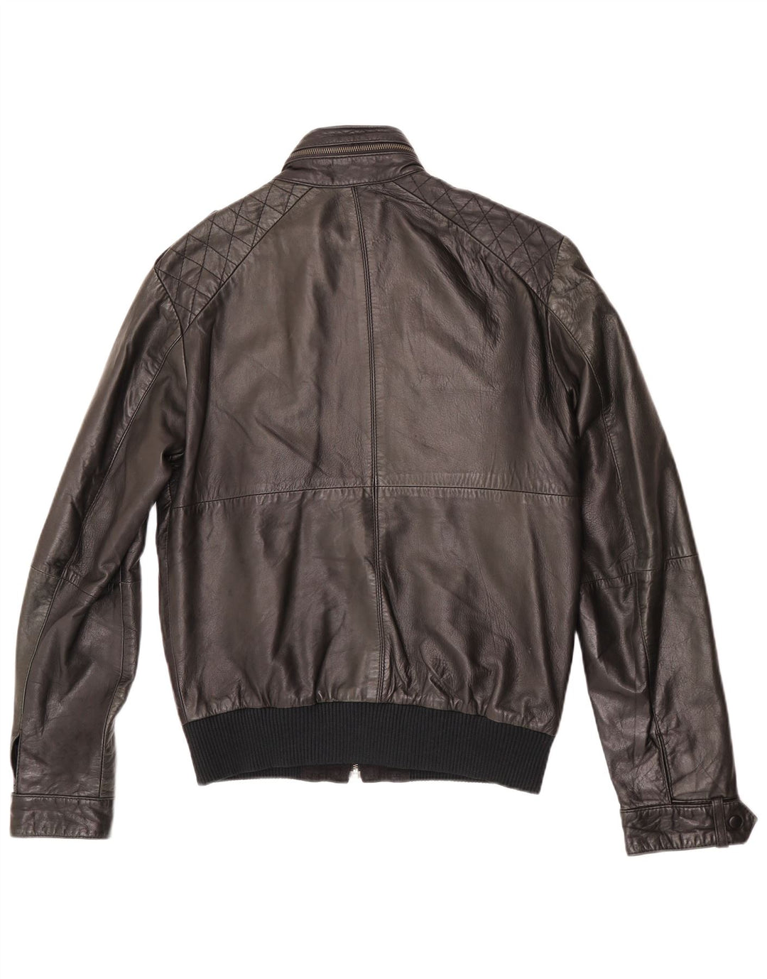 ZARA Ανδρικό Δερμάτινο Μπουφάν UK 38 Medium Black Leather
