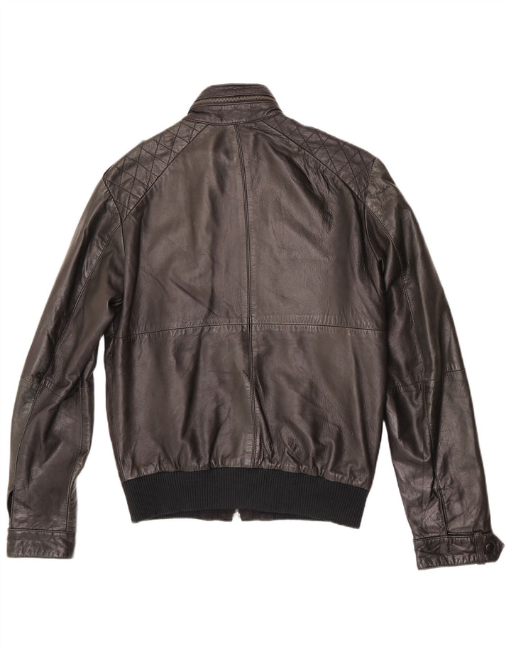 ZARA Ανδρικό Δερμάτινο Μπουφάν UK 38 Medium Black Leather