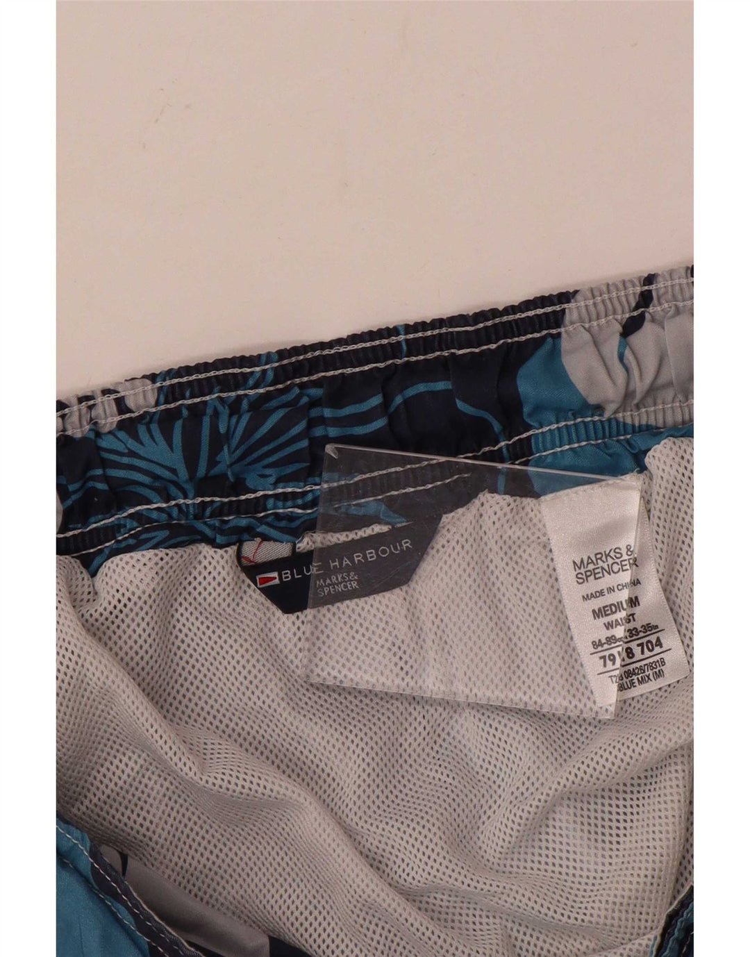 Ανδρικό σορτς κολύμβησης Marks & Spencer, Μπλε Χάρμπορ, Μεσαίο Navy Blue Floral