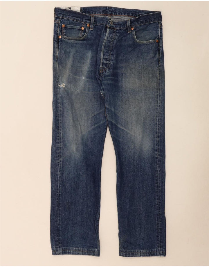 Levi's Mens 501 Straight Jeans W36 L30 Blue Cotton
