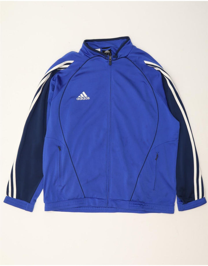 Ανδρική φόρμα Adidas Top Jacket UK 44/46 Large Blue Colorblock Polyester