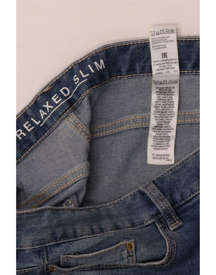 Marks & Spencer Γυναικεία Slim Jeans UK 12 Medium W32 L28 Blue Floral