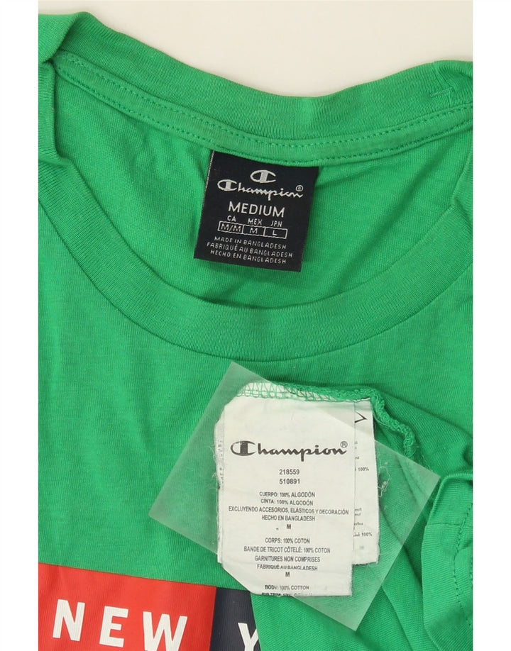 Ανδρικό γραφικό T-Shirt Champion Top Μεσαίο πράσινο βαμβακερό