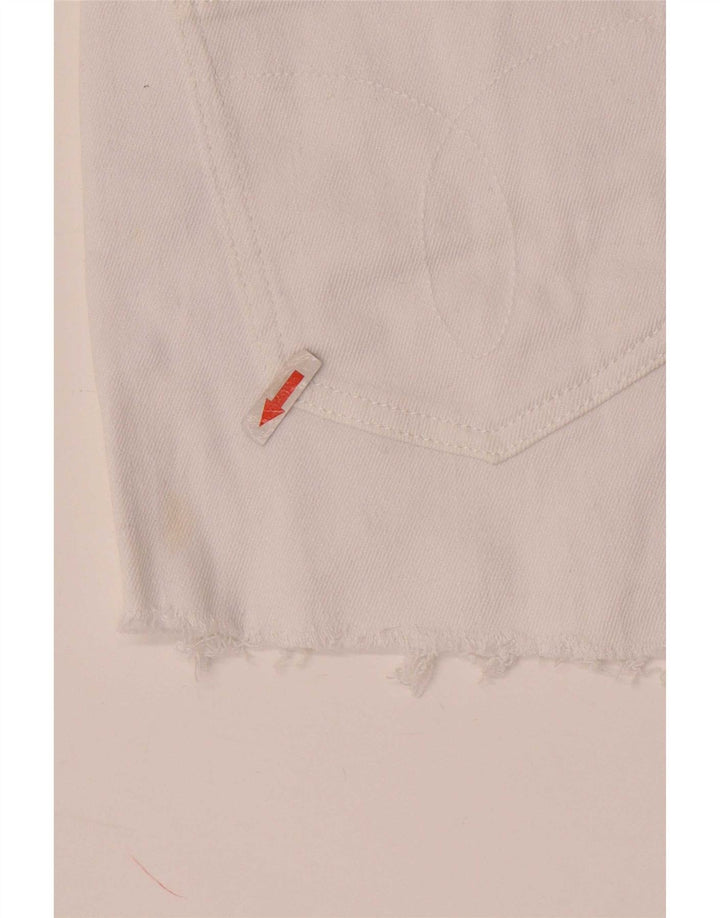 Γυναικείο τζιν σορτς Calvin Klein W28 Μεσαίο λευκό βαμβακερό