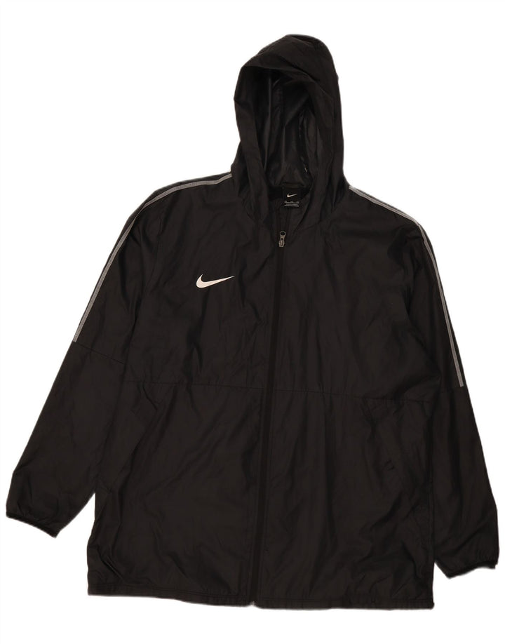 Ανδρικό μπουφάν βροχής με κουκούλα Nike UK 44 2XL μαύρο πολυεστέρα