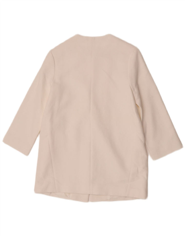 Zara Girls 2 Button Blazer Jacket 9-10 Years White Cotton
