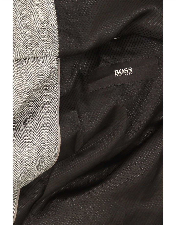 Ανδρικό σακάκι σακάκι με 2 κουμπιά Hugo Boss EU 62 6XL Γκρι λινό