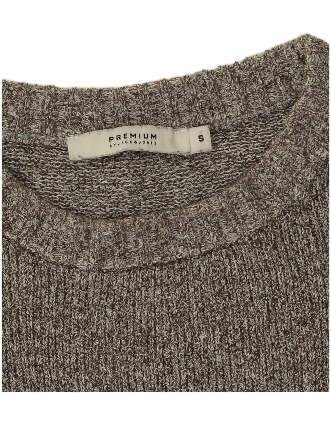 Jack & Jones Ανδρικό πουλόβερ με λαιμόκοψη, μικρό γκρι βαμβακερό