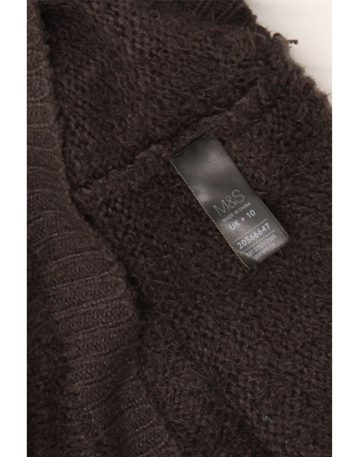 Marks & Spencer Γυναικείο πουλόβερ με λαιμόκαυμα μεγάλου μεγέθους UK 10 Small Brown
