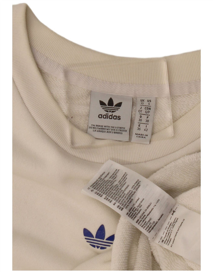 Adidas Γυναικείο Φούτερ με γραφικό μεγάλο μέγεθος Jumper UK 10 Small Off White