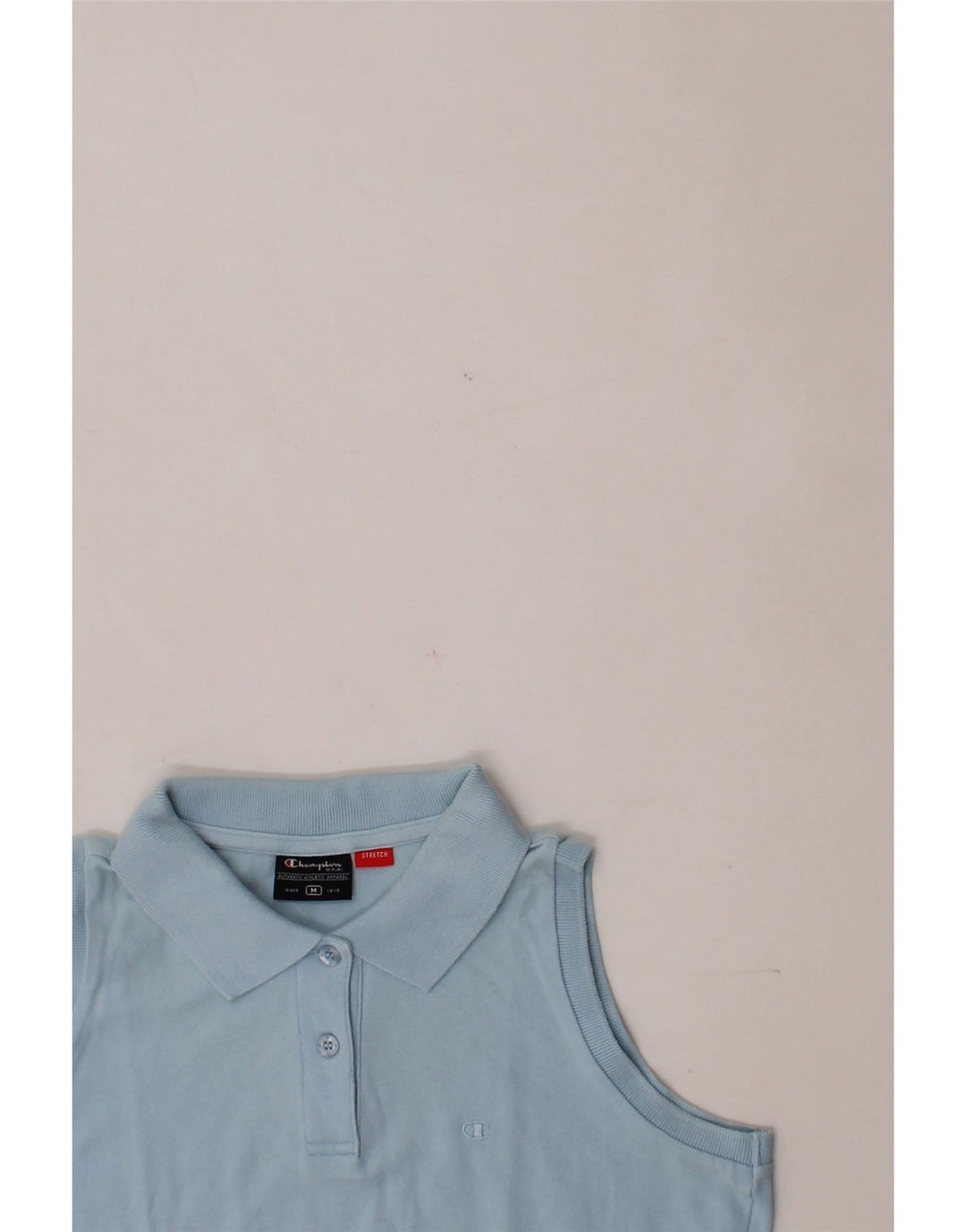 CHAMPION Womens Polo Shirt UK 12 Medium Blue Cotton Vintage Champion and Second-Hand Champion from Messina Hembry 