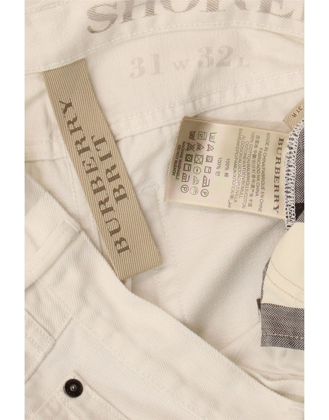 Burberry Ανδρικό Slim Jeans W31 L28 Λευκό βαμβακερό
