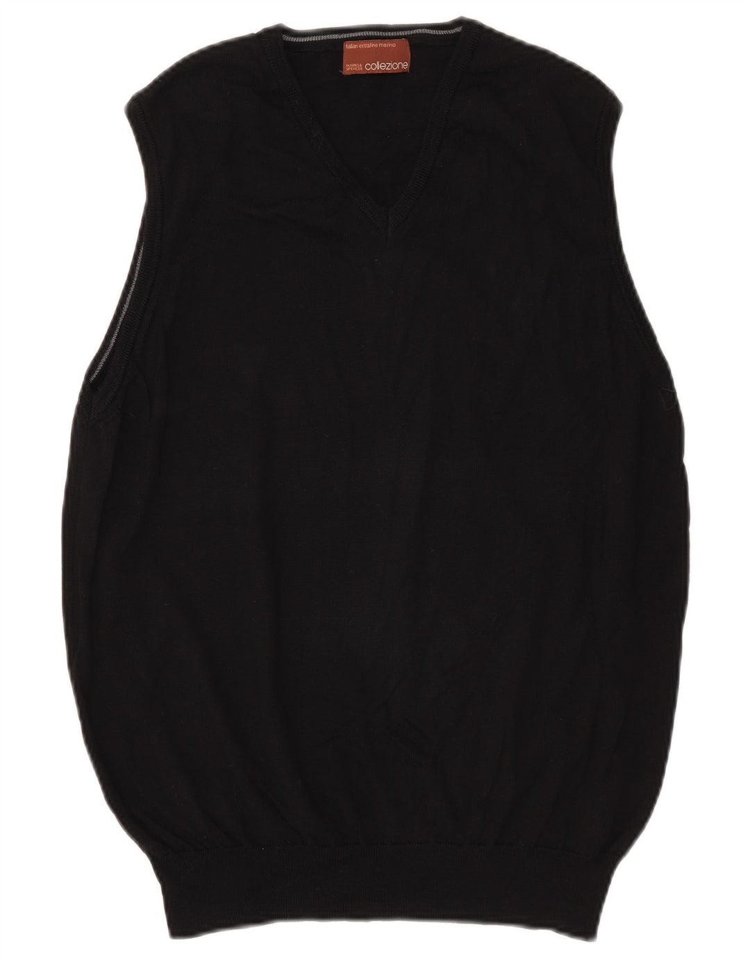 Marks & Spencer Ανδρικό γιλέκο Tank Top Μεσαίο μαύρο μαλλί Merino