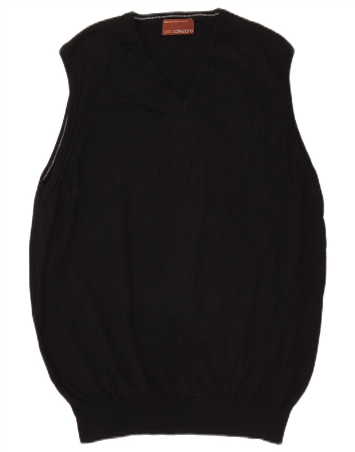 Marks & Spencer Ανδρικό γιλέκο Tank Top Μεσαίο μαύρο μαλλί Merino