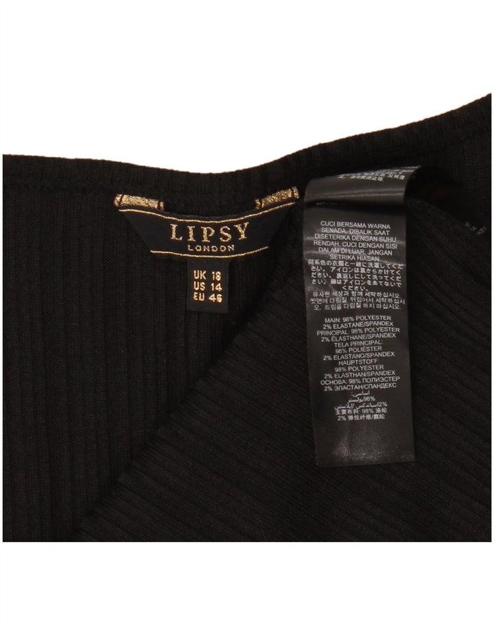 Lipsy Γυναικεία Αμάνικη Μπλούζα Τοπ UK 18 XL Μαύρο Πολυεστέρας