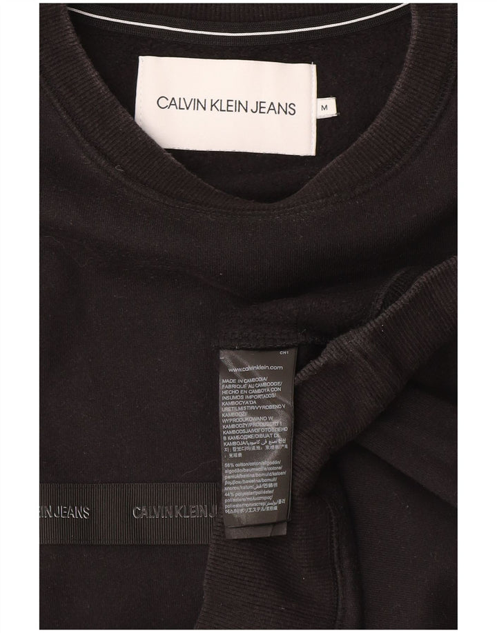 Ανδρικό γραφικό φούτερ Calvin Klein, μεσαίο μαύρο βαμβακερό