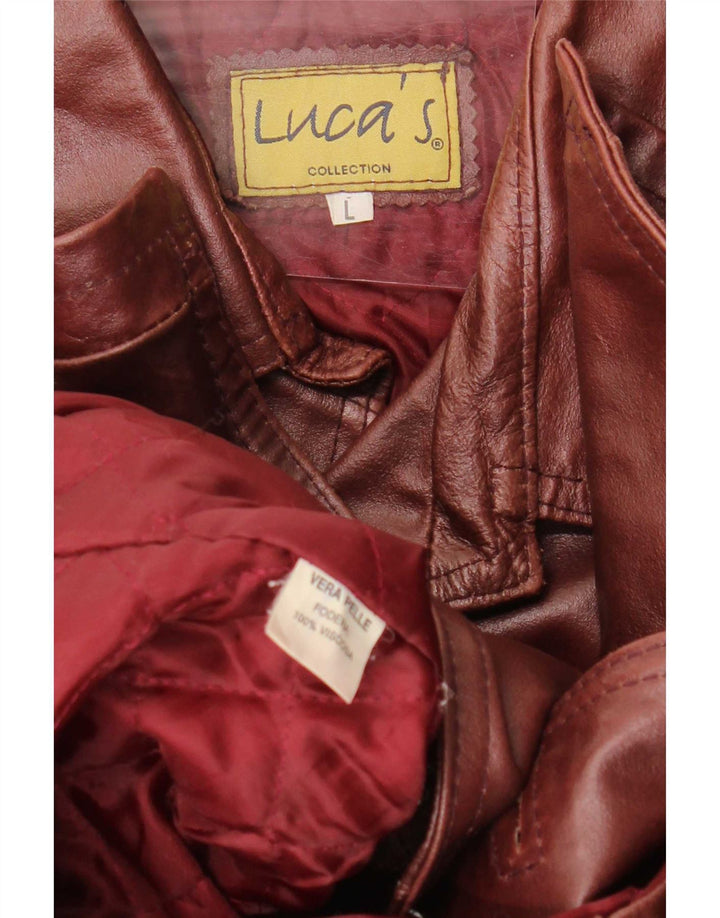 Vintage ανδρικό δερμάτινο μπουφάν UK 40 Large Burgundy