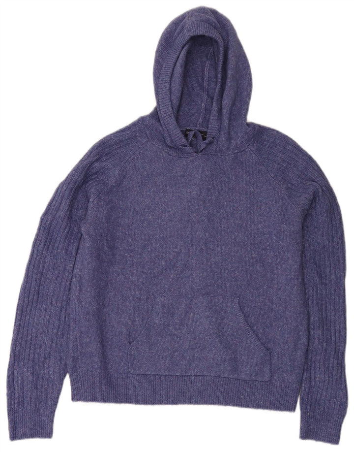 Marks & Spencer Γυναικείο πουλόβερ με κουκούλα UK 14 Medium Blue Flecked