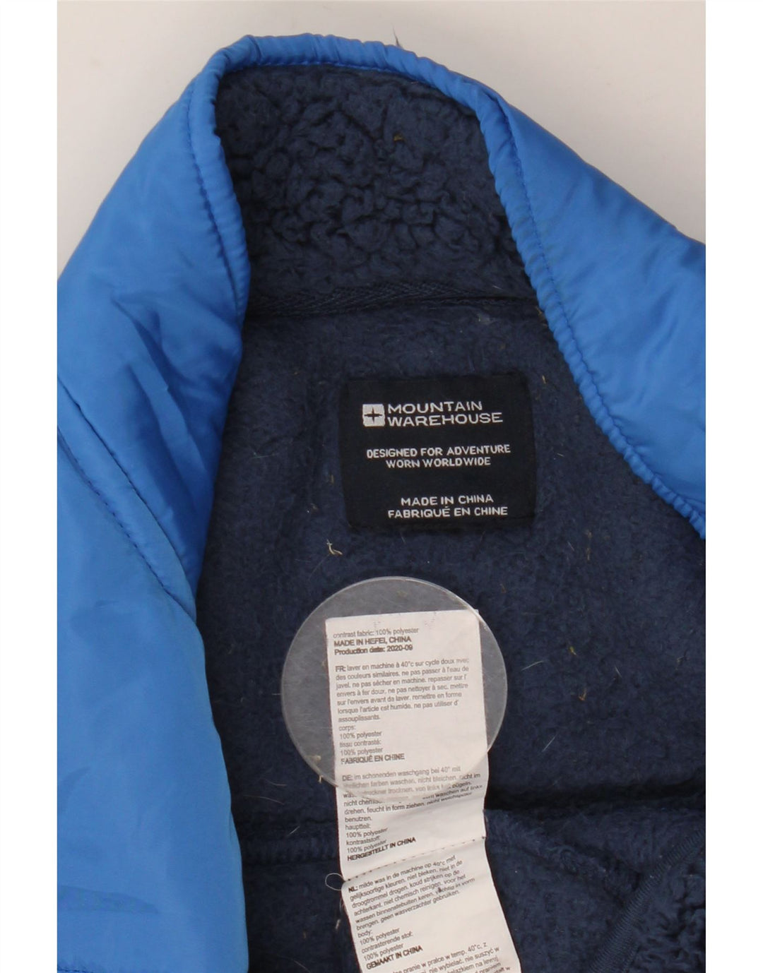 MOUNTAIN WAREHOUSE Boys Fleece Jacket 12-13 Years Navy Blue Colorblock