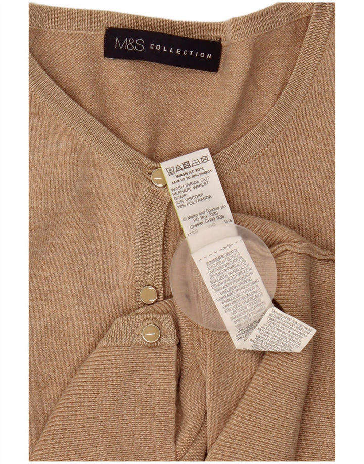 Marks & Spencer Γυναικεία ζακέτα πουλόβερ UK 12 μεσαία μπεζ βισκόζη