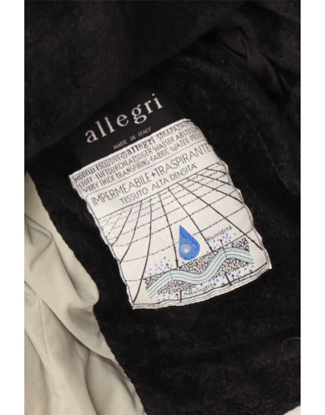 Allegri Γυναικείο Παλτό UK 14 Large Khaki Colourblock