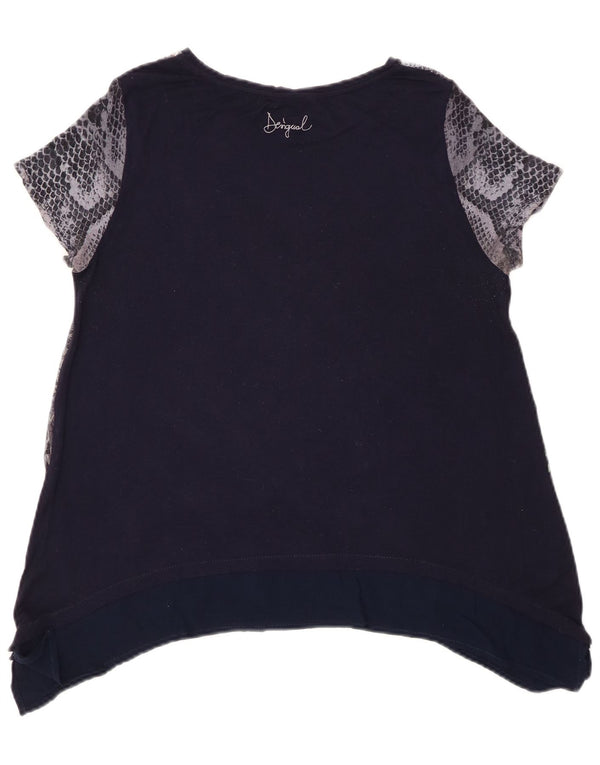 Γυναικείο Desigual Graphic Tunic Top UK 14 Medium Navy Blue Floral
