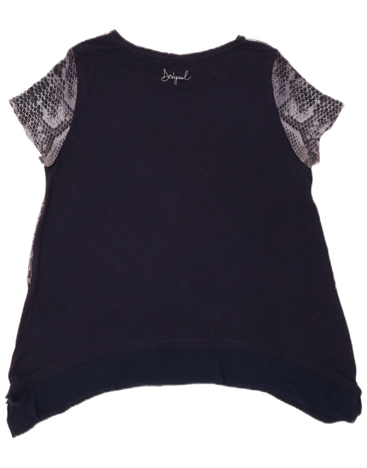 Γυναικείο Desigual Graphic Tunic Top UK 14 Medium Navy Blue Floral