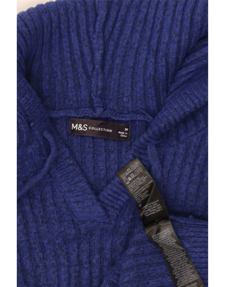 Marks & Spencer Γυναικείο πουλόβερ με κουκούλα UK 14 Medium Navy Blue