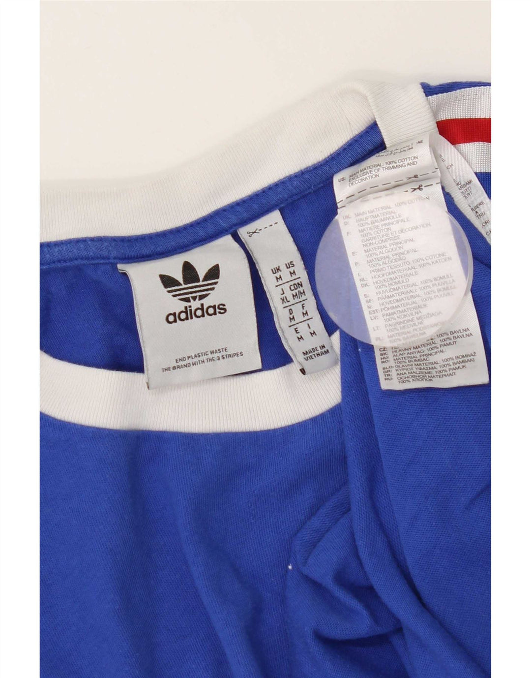 Ανδρικό T-Shirt Adidas Top από μεσαίο μπλε βαμβακερό