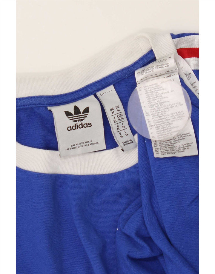 Ανδρικό T-Shirt Adidas Top από μεσαίο μπλε βαμβακερό