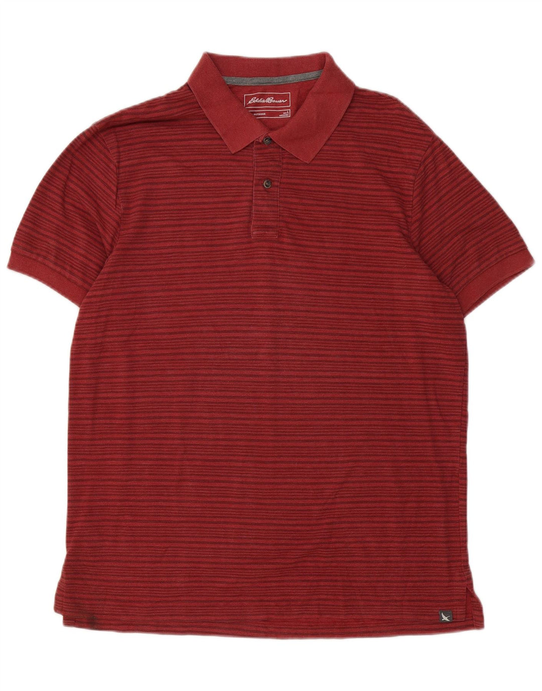 EDDIE BAUER Ανδρικό πουκάμισο πόλο μεγάλο κόκκινο βαμβακερό ριγέ