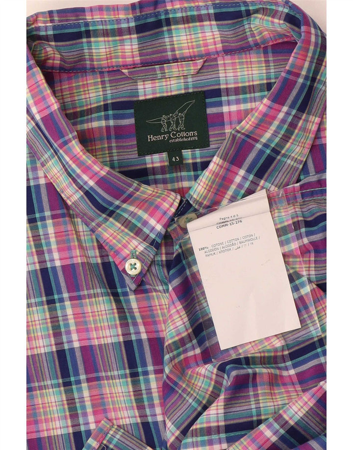 Ανδρικό πουκάμισο Henry Cottons Μέγεθος 43 XL Πολύχρωμο Check Cotton
