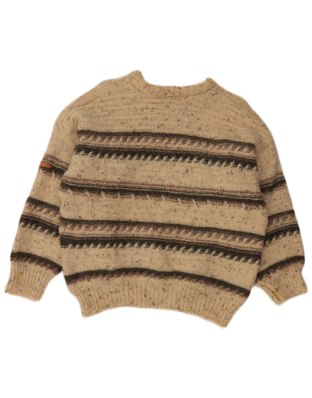 SERGIO TACCHINI Γυναικείο πουλόβερ με λαιμόκοψη UK 16 Large Beige ριγέ