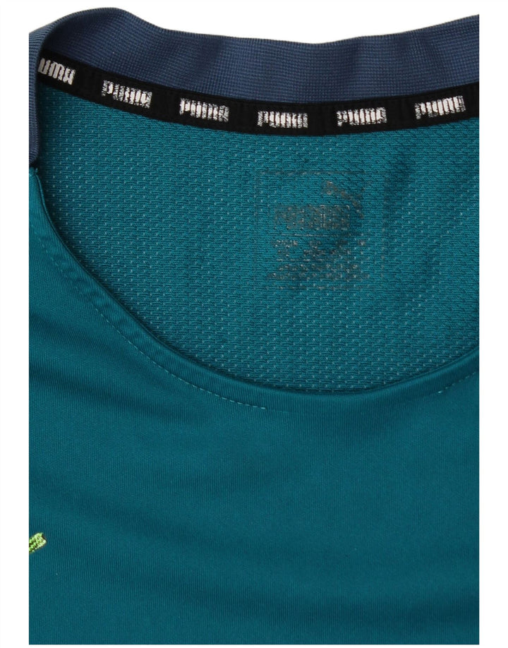 Ανδρικό T-Shirt PUMA Top Medium Blue Colorblock Πολυεστέρας