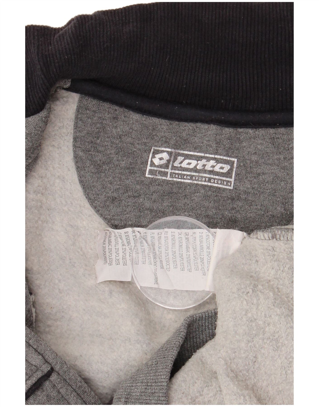 Ανδρική αθλητική φόρμα Lotto Μπουφάν με μεγάλο γκρι χρώμα, βαμβακερό