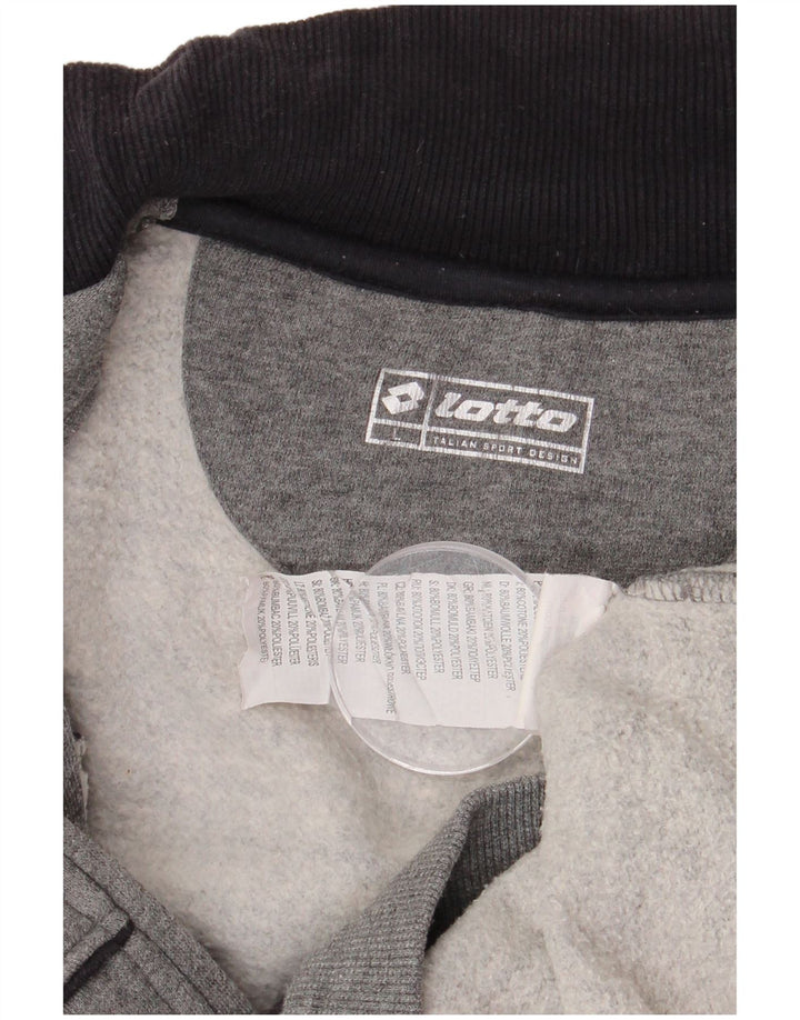 Ανδρική αθλητική φόρμα Lotto Μπουφάν με μεγάλο γκρι χρώμα, βαμβακερό