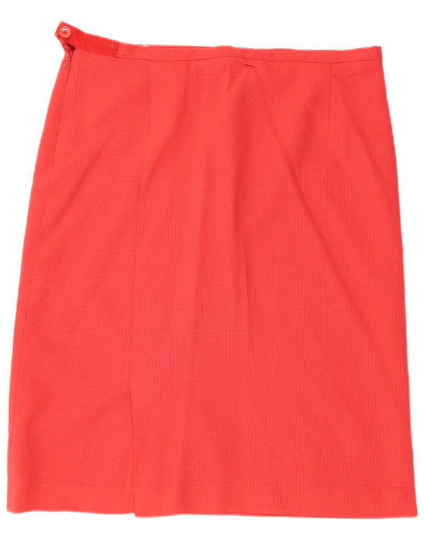 VALENTINO Womens Miss V Straight Skirt IT 50 XL W36  Red