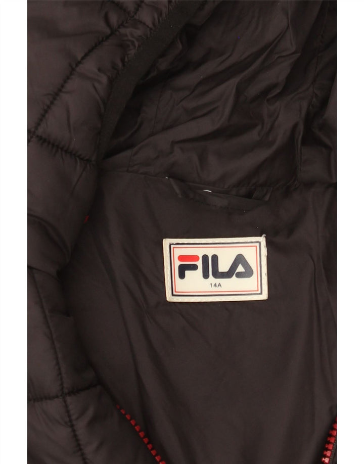 Μπουφάν Fila Boys Hooded 13-14 Years Μαύρο