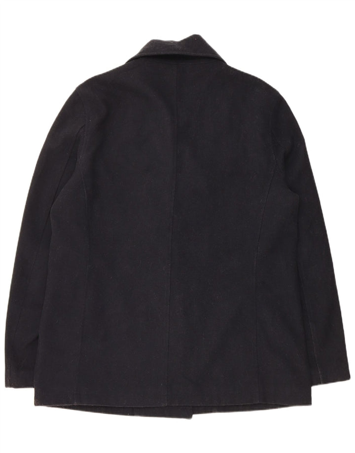 Marks & Spencer Ανδρικό παλτό με διπλό στήθος UK 38 Medium Navy Blue Polyester